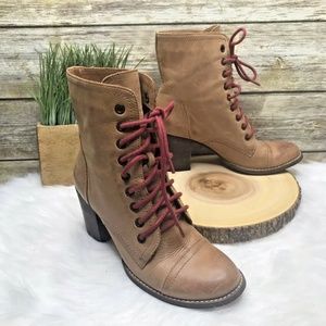Vince Camuto Vestas Brown Leather Ankle Boots